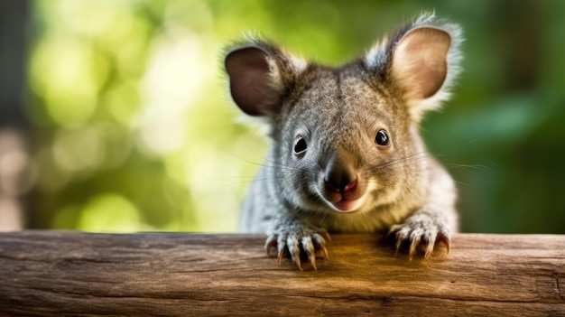 a close up of a koala