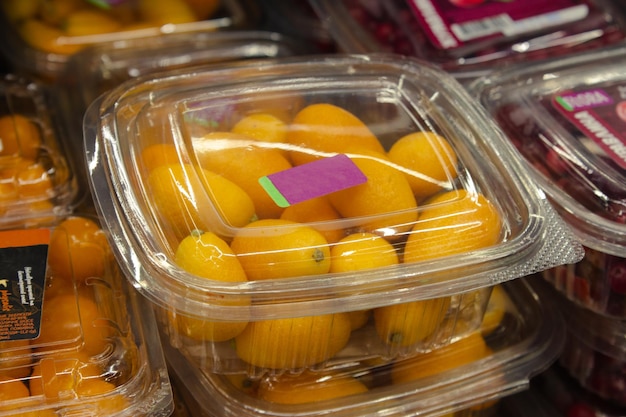 close-up kumquat, exotic tropical fruits