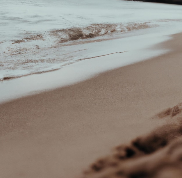 Close up of landscape of clear sea and beach