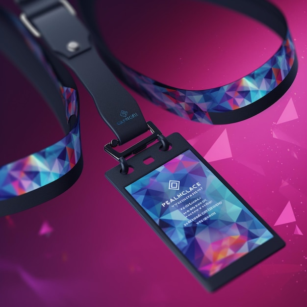 Close up on lanyard mockup design