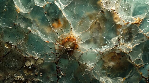 a close up of a large green cracked glass and the texture of the glass