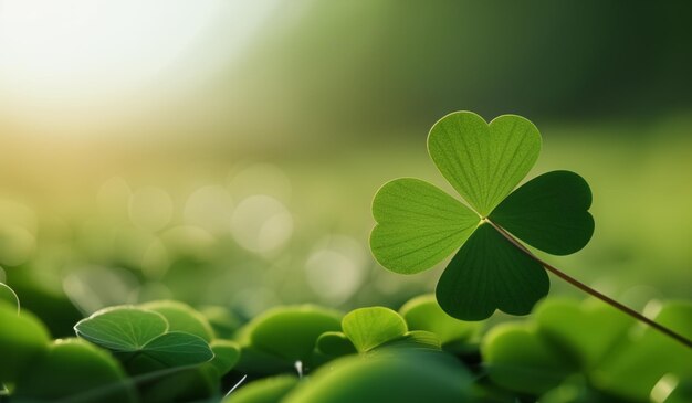 a close up of a leaf clover with the sun behind it