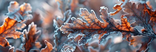 Photo a close up of a leaf with ice on it