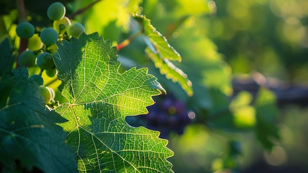 a close up of a leaf with the sun shining through it