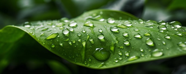 a close up of a leaf with water droplets