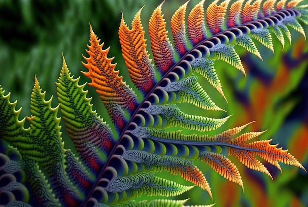 A close up of a leaf with the word fern on it