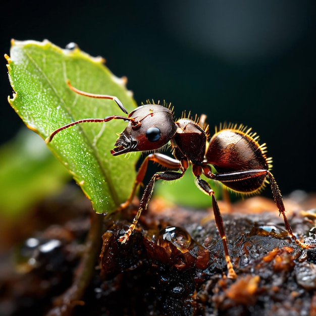 Photo close up of a leafcutter ant