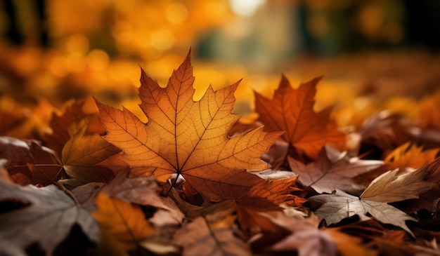 A close up of leaves with a blurry background