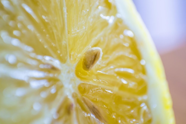 Photo close-up of lemon slice