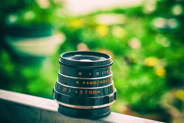 Photo close-up of lens