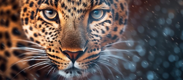 close up leopard eyes and face