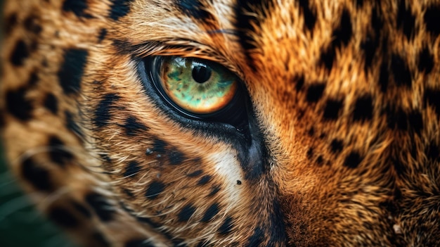 close up leopard eyes and face