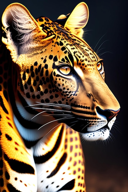 Close up of a leopard isolated of transparent background PNG