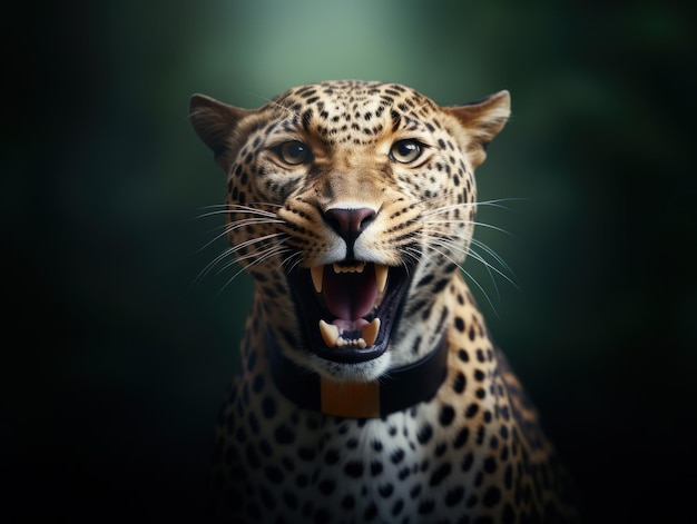 A close up of a leopard