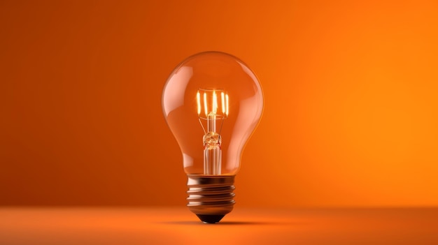 Close up of light bulb Illustration AI GenerativexA