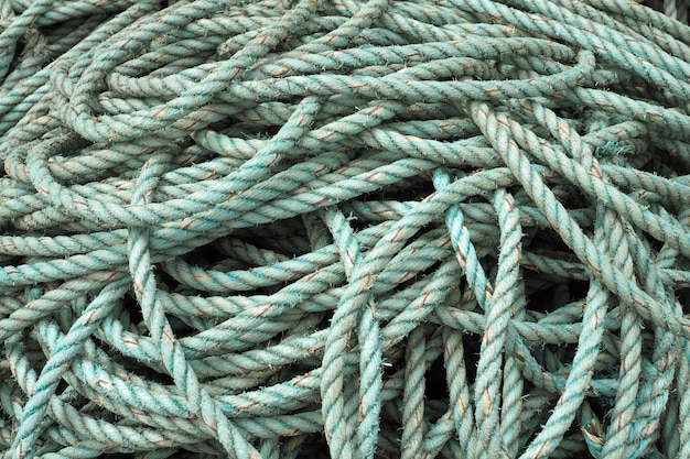 Close-up of light green fishing rope