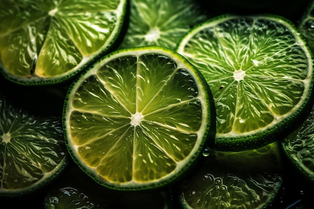 A close up of a lime with the light shining on it