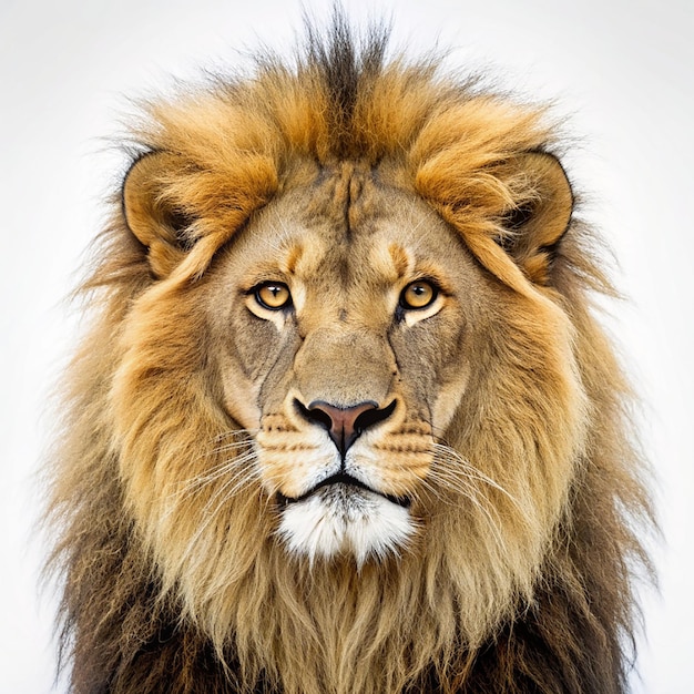 Close up of lion Isolated on white background