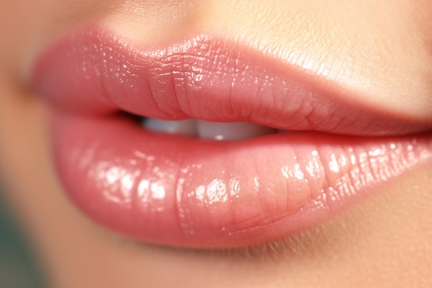 Close up of lips with hyaluronic acid