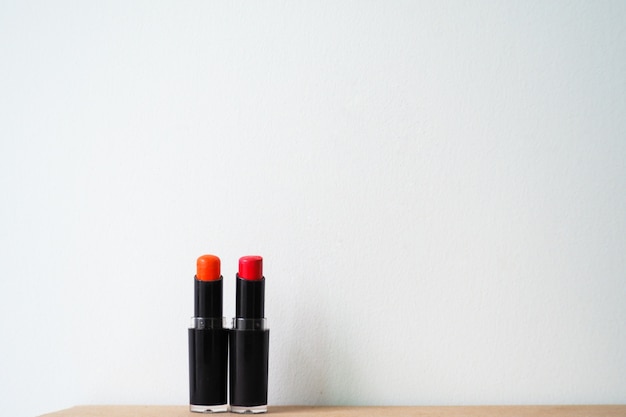 Close-up lipstick on table.