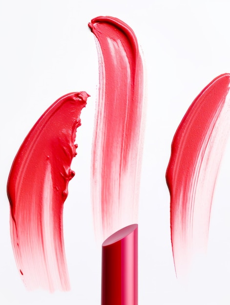 Close up of lipstick tube with red liquid in the middle of it Generative AI