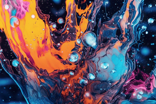 A close up of a liquid painting on a surface generative ai image