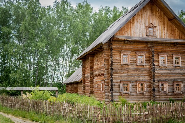 Close up of log house