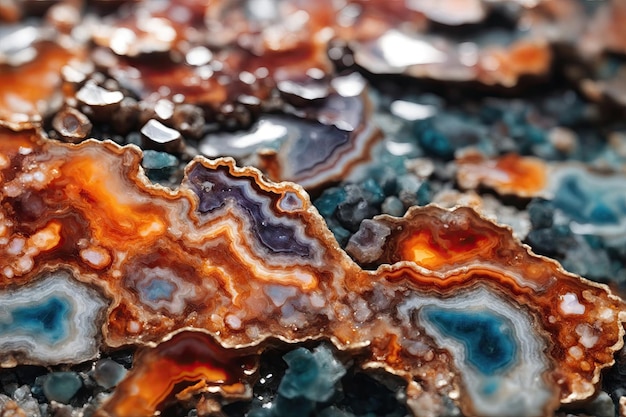 close up macro photograph of the agate and quartz structural detail background