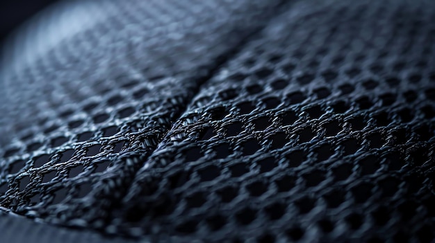 Close up macro shot of black mesh fabric detailed and textured