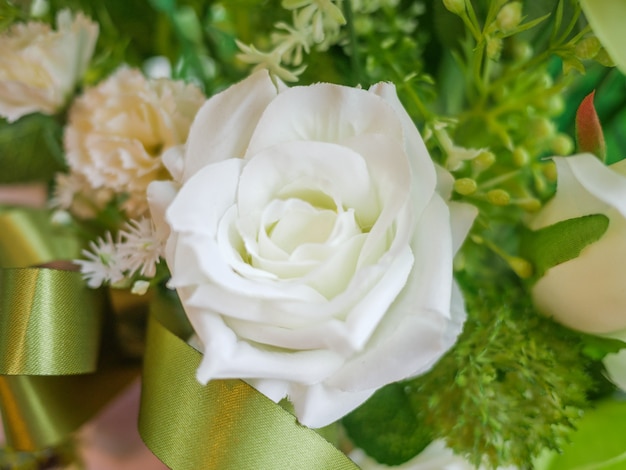 Close up ,macro white rose flower