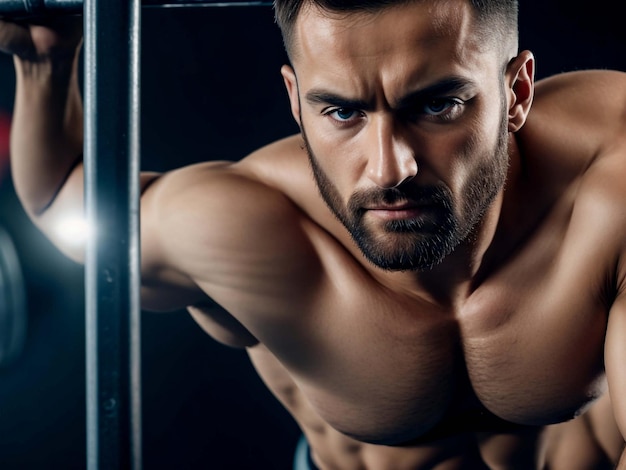 close up on man doing crossfit workout