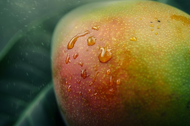 Photo a close up of a mango with water drops on it