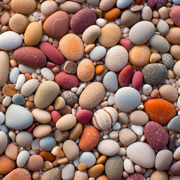 Photo a close up of many different colored rocks