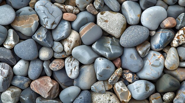 a close up of many different colored rocks