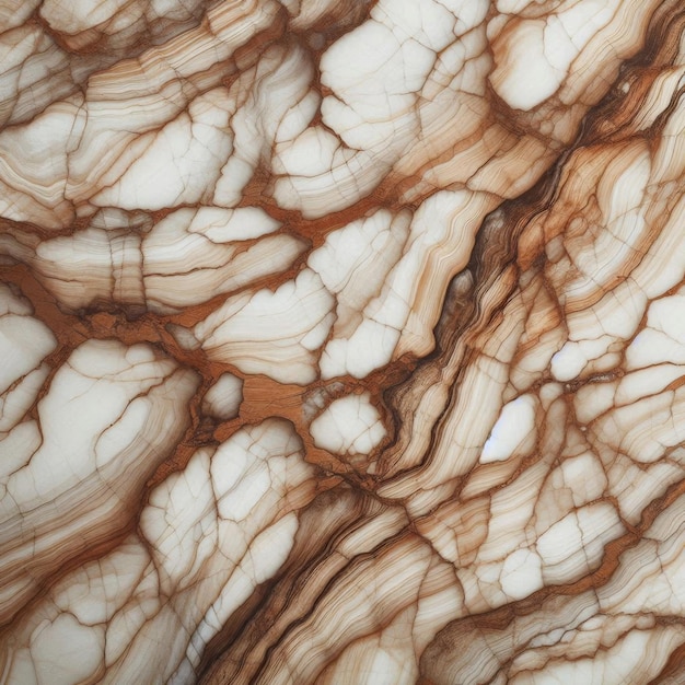 a close up of a marble with a brown and white pattern