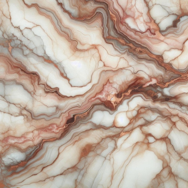 a close up of a marble with a pink and brown color