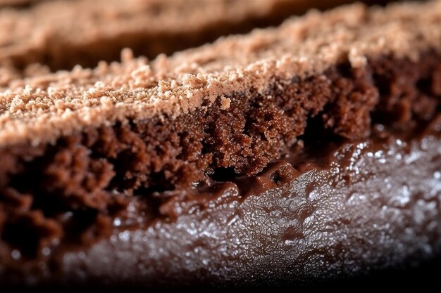 Close Up of Melting Chocolate Cake Generative AI