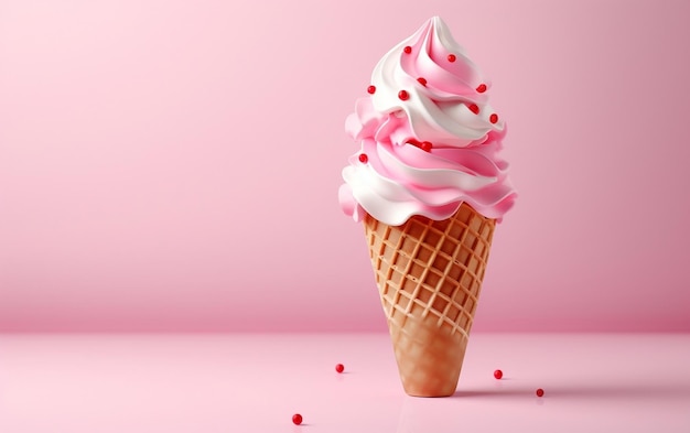 Close Up of Melting Milk Cute Ice Cream Generative AI