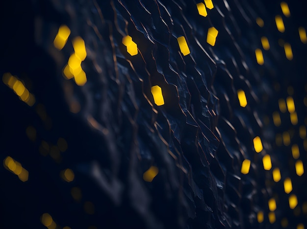 A close up of a mesh screen with yellow lights