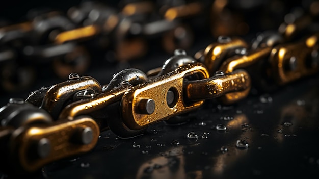 close up of a metal chain chain with links a background with a heavy metal chain