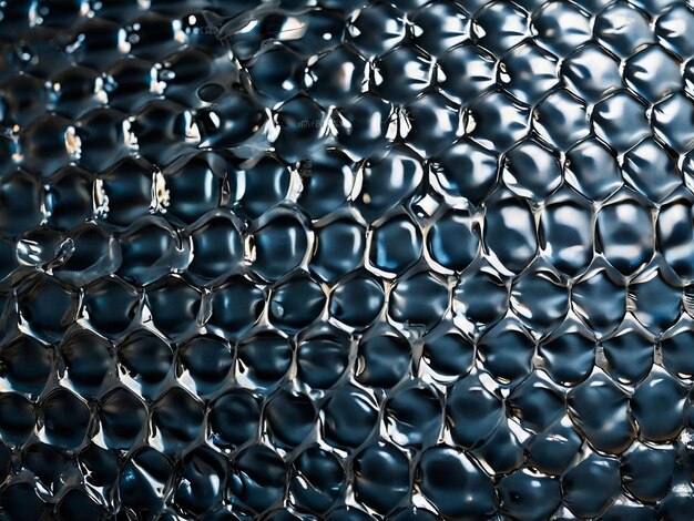 Photo a close up of a metal mesh with a silver metal background