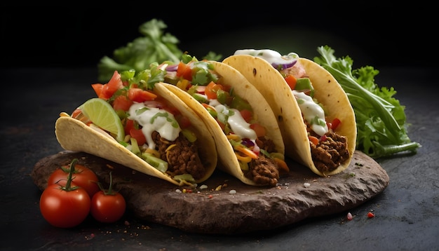 Close up mexican food tacos