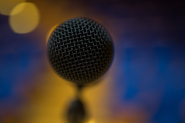 Close-up of microphone in conference room