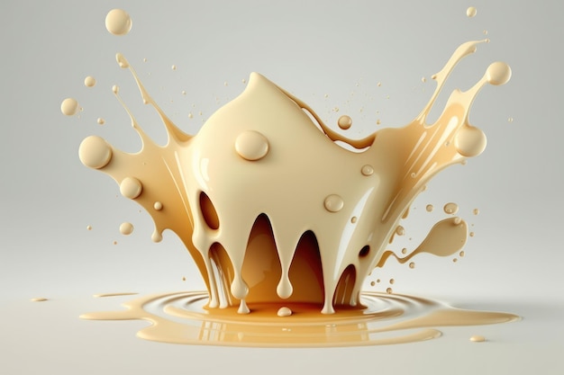 Close up of milk splashes on a white background