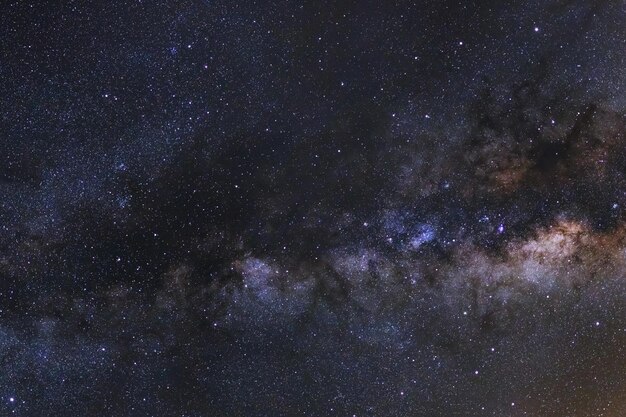 Close up milky way galaxy Long exposure photographWith grain