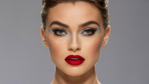 Close up model wearing make up