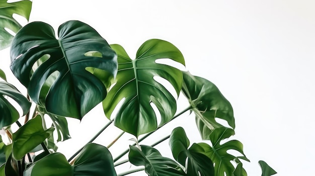 A close up of a monstera plant