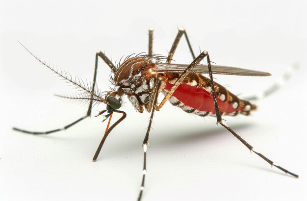 Photo close up of a mosquito standing on a white surface