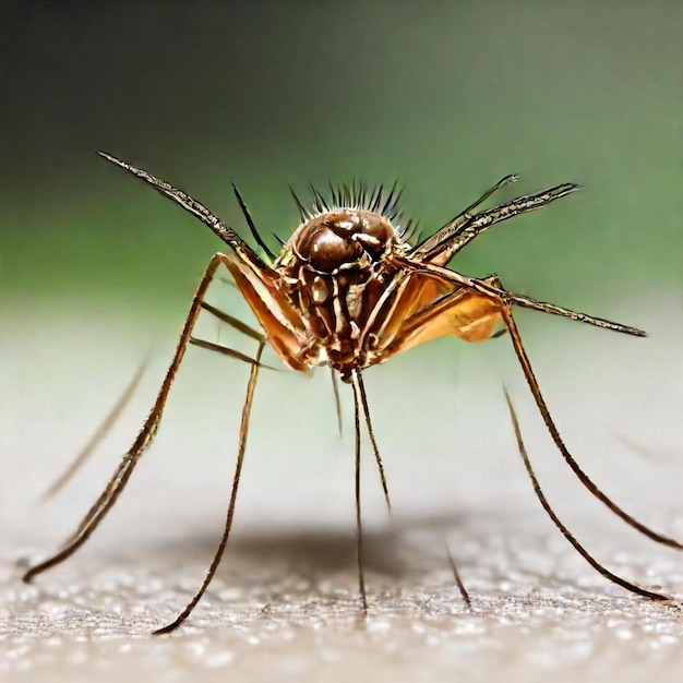 a close up of a mosquito on a table