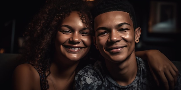 close up mother and son smile sitting on sofa